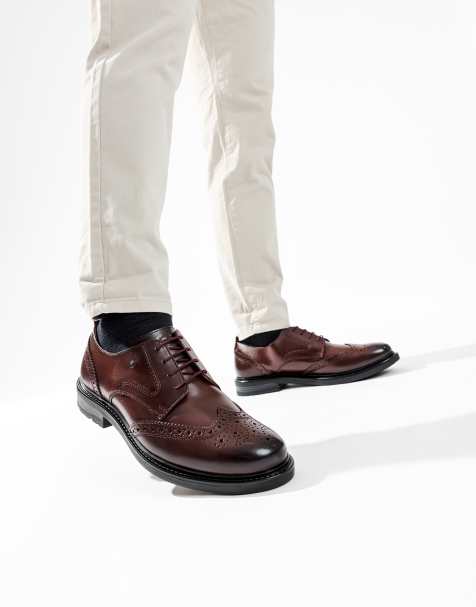 Base London Tanner brogue shoe in wine - view 1