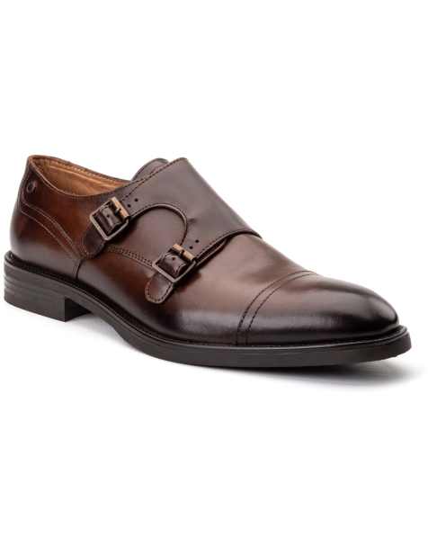 Base London Taper monk shoe in brown - view 1