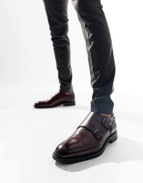 Base London Taper monk shoe in wine - view 1