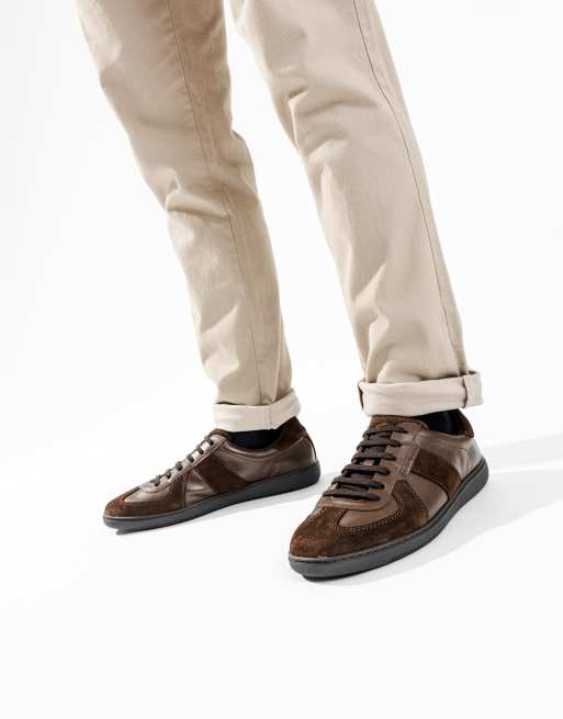 Base London Tommo lace up trainer in brown, 4 of 4