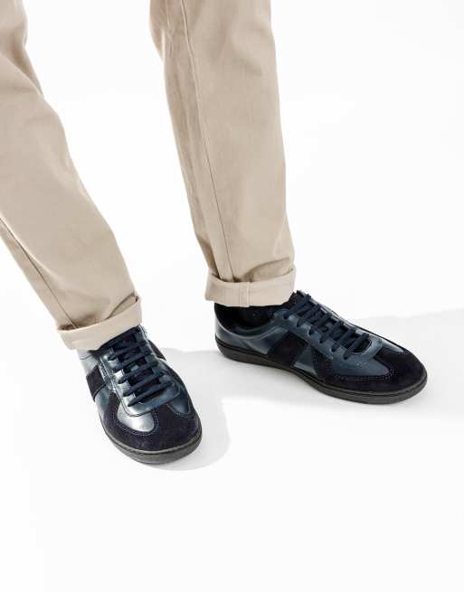 Base London Tommo lace up trainer in navy, 4 of 4