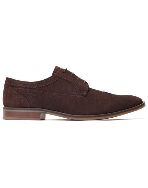 Base London Twain brogue shoe in brown leather - view 1