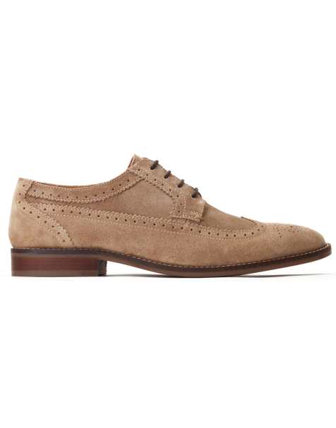 Base London Twain brogue shoe in tan leather - view 1