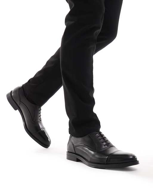 Base London Wilson Waxy Shoe in Black ASOS