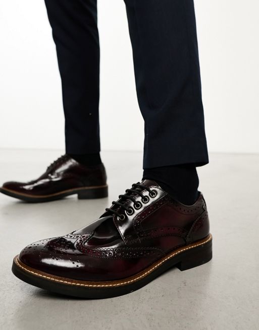 Buy Vintage Flat Shoes For Men Wedding Office Wear Formal- Wine / UK7
