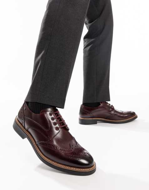 Base London York brogue shoe in wine leather - view 1