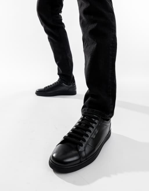 Base London Zammo lace up trainer in black, 6 of 6