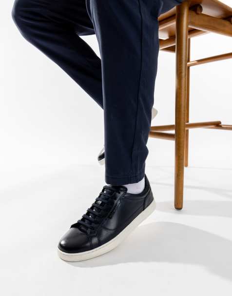 Base London Zammo lace up trainer in navy - view 1