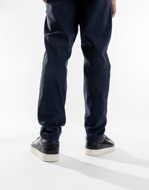 Base London Zammo lace up trainer in navy, 2 of 5