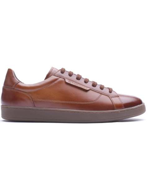 Base London Zammo lace up trainer in tan - view 1