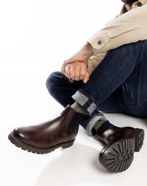 Base London Zinc chelsea boot in brown leather - view 1