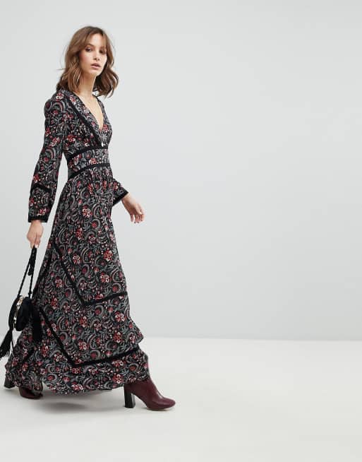 BA SH Floral Bloom Smock Maxi Dress