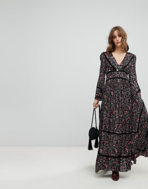 BA&SH Floral Bloom Smock Maxi Dress