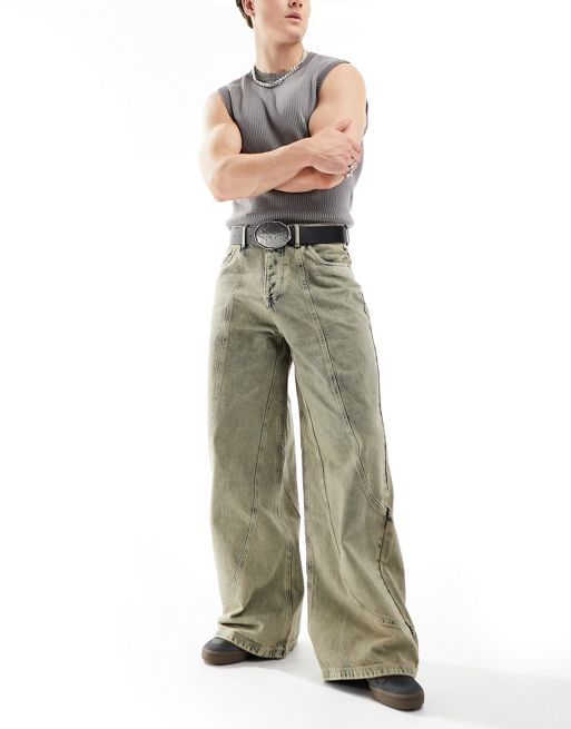 Basic Pleasure Mode low waist flared cargo pants with zip detail