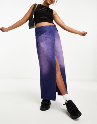 Basic Pleasure Mode blackcurrant wash denim wrap maxi skirt in purple - ASOS Price Checker