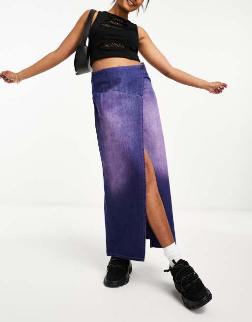 Purple store skirt denim