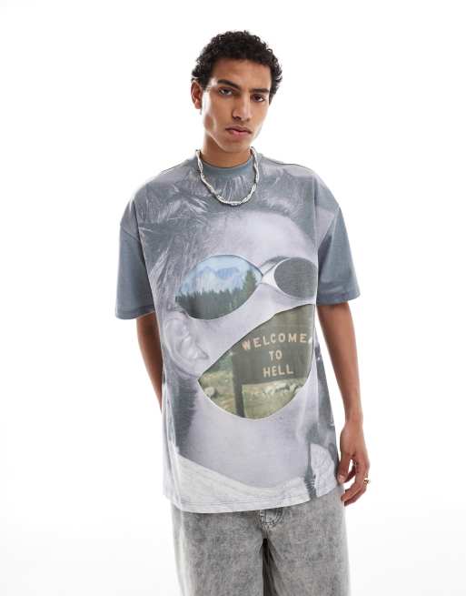  Basic Pleasure Mode blade all over graphic tshirt in grey