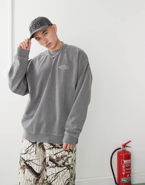 Basic Pleasure Mode Blaine oversized sweater in washed charcoal - view 1