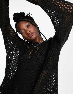 Basic Pleasure Mode Basic Pleasure Mode chain mail knit jumper in black
