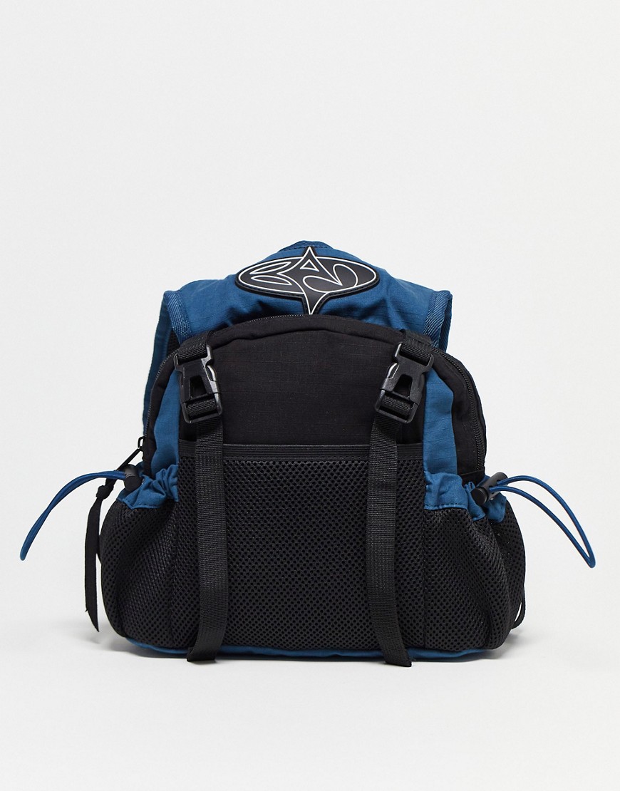 Basic Pleasure Mode Halo back pack in black and blue-Multi