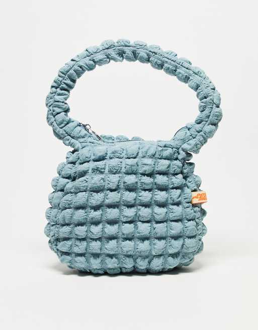  Basic Pleasure Mode lemon sour popcorn texture shoulder bag in blue