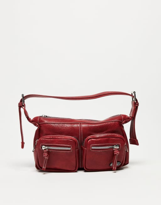 Dark red store shoulder bag