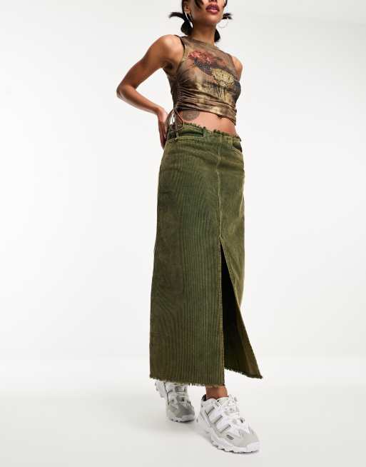 Buy Nelly Long Denim Skirt - Grey