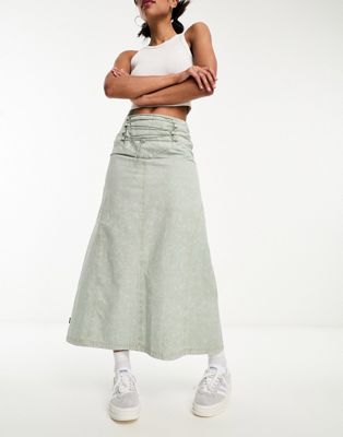 Basic Pleasure Mode nymph tie detail maxi skirt in ecru - ASOS Price Checker