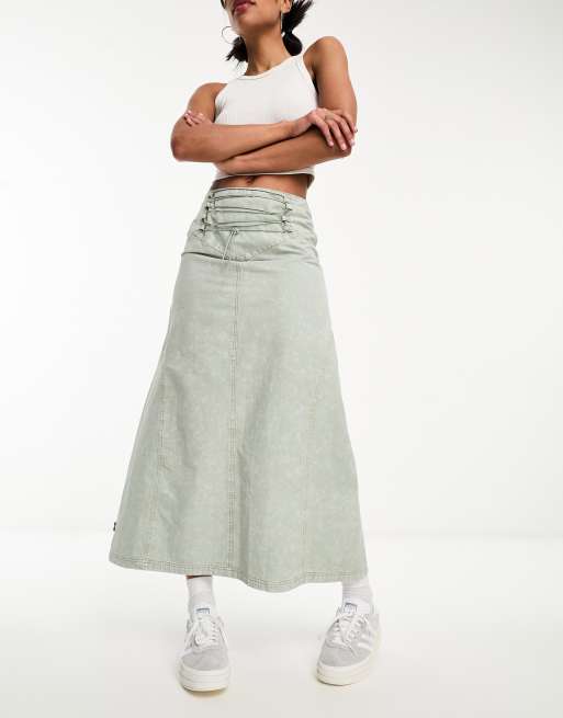 Basic Pleasure Mode nymph tie detail maxi skirt in ecru