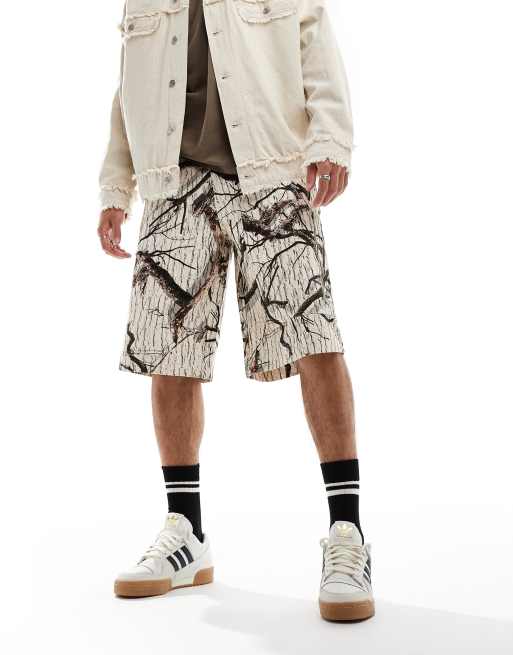 Basic Pleasure Mode oversized camo print shorts in multi