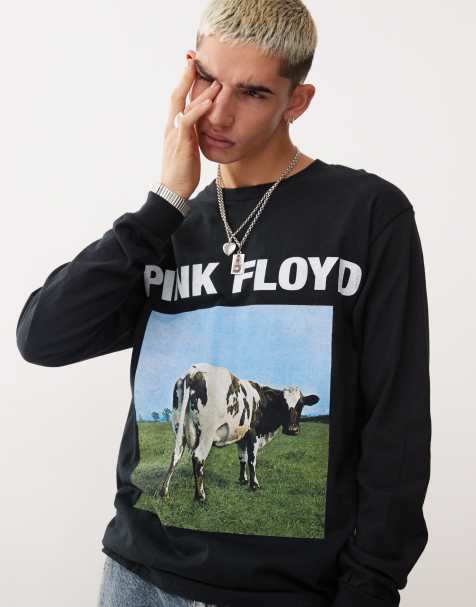 Basic Pleasure Mode pink floyd long sleeve cow t-shirt in black - view 1
