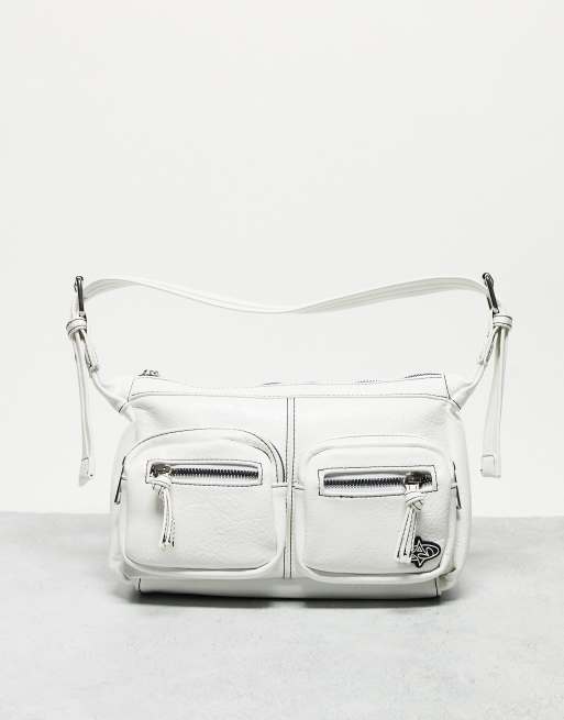 Basic Pleasure Mode white russian pocket detail shoulder bag in