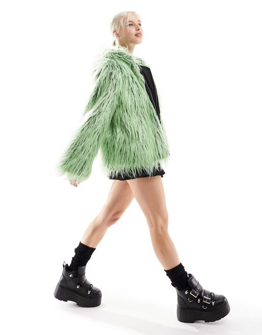 Basic Pleasure Mode x Subculture tundra monster rave jacket in slime green