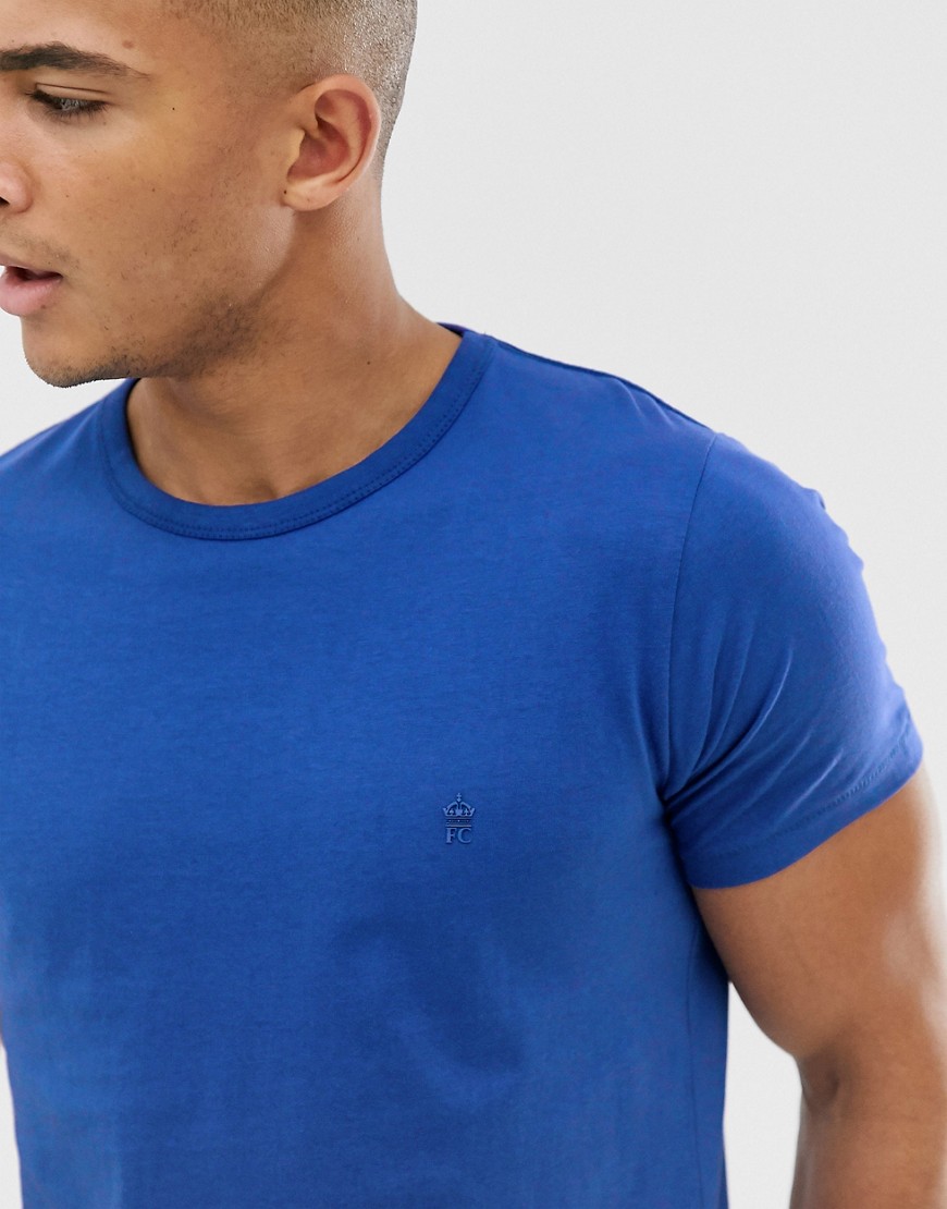Basic t-shirt med rund hals fra French Connection-Blå