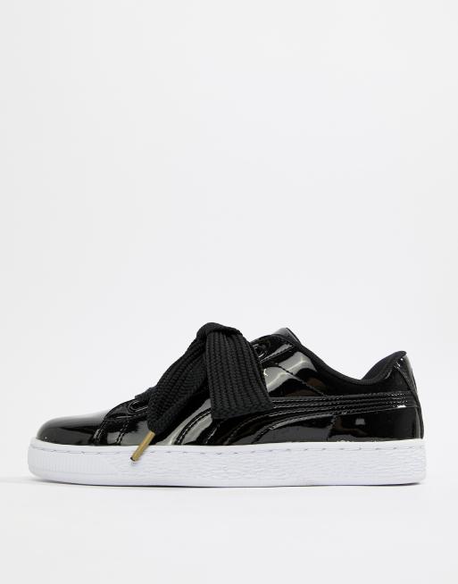 Puma basket zwart clearance lak