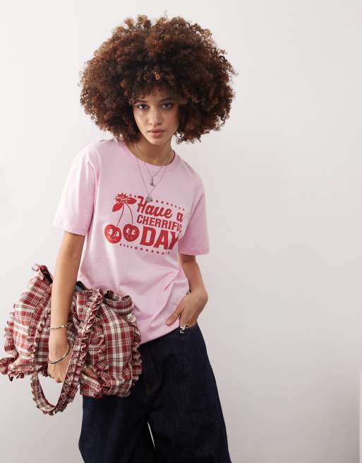 Batch1 unisex cherrific day cherry graphic sweatshirt in pink