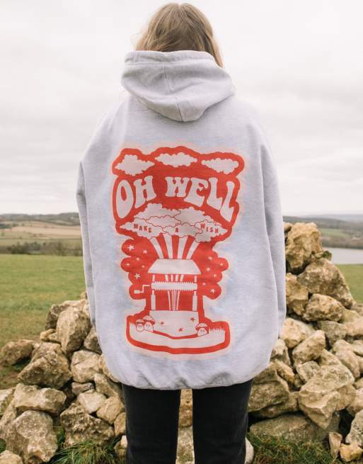  Batch1 unisex oh well graphic hoodie in grey