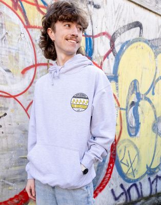 Batch1 unisex ripe records graphic hoodie in grey