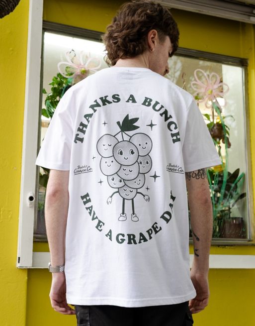  Batch1 unisex thanks a bunch fruit logo graphic t-shirt in white