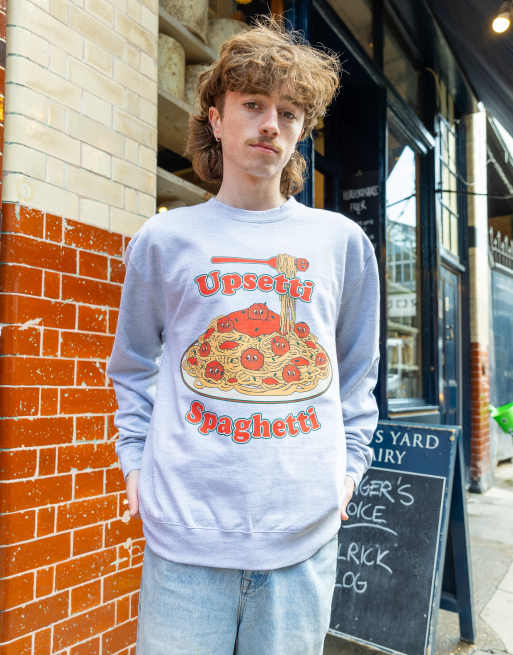 Batch1 unisex upsetti spaghetti graphic sweatshirt in grey