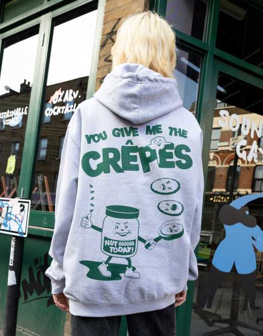  Batch1 unisex you give me the crepes graphic hoodie in grey