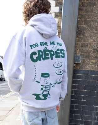  Batch1 unisex you give me the crepes graphic hoodie in grey