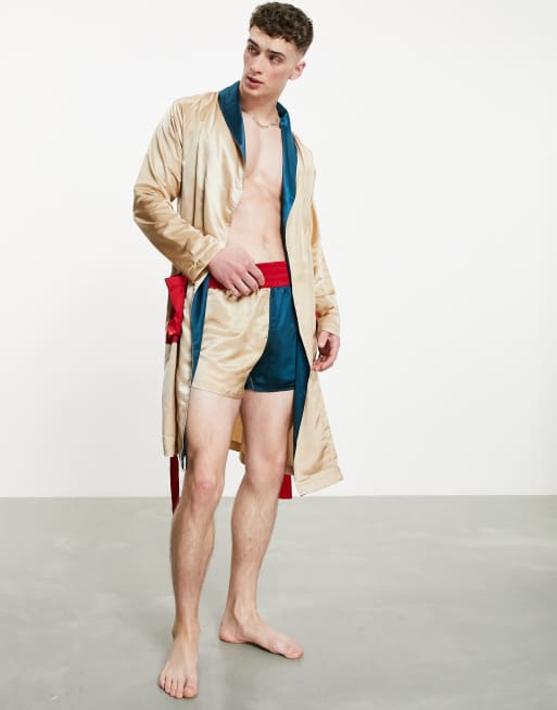 Batín con diseño dividido de satén de ASOS DESIGN (parte de un conjunto)