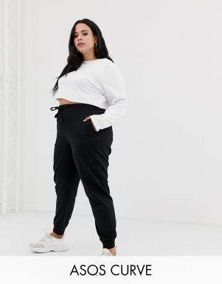 фото Базовые джоггеры со шнурком asos design curve-черный asos curve