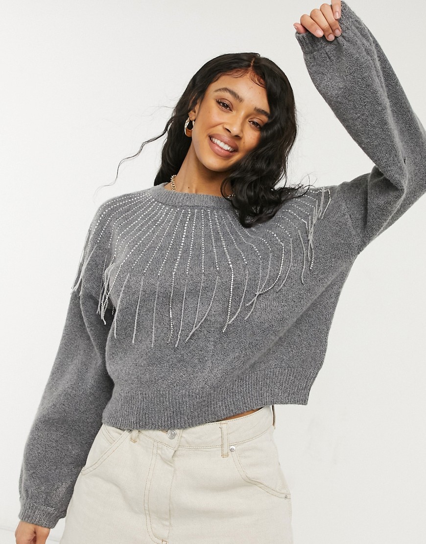 BB Dakota If You fancy sweater in gray made from recycled fabric-Grey