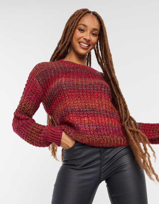 BB Dakota ombre knit sweater in red