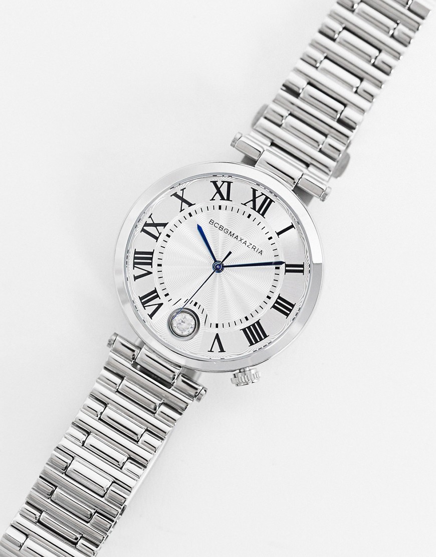 BCBG Max Azria bracelet watch with blue detail-Silver