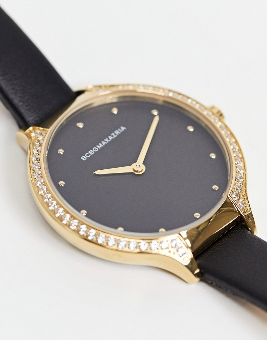 BCBG Max Azria - Horloge met goudkleurig detail-Zwart
