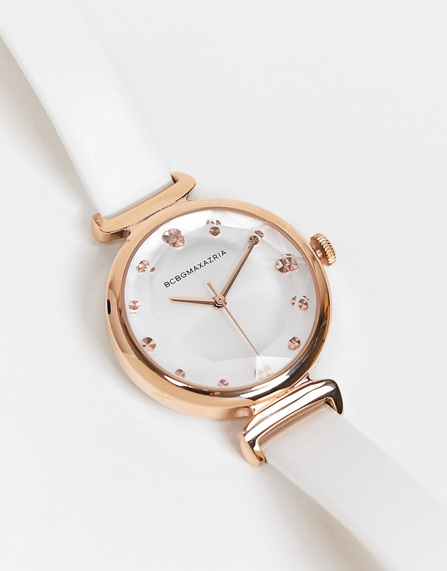 BCBG Max Azria - Horloge met roségouden details-Wit