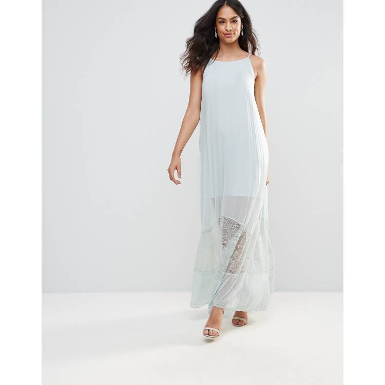 BCBG Sheer Maxi Dress with Lace Hem ASOS